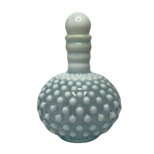 FENTON Moonstone Hobnail Perfume Cologne Bottle w Stopper, French Opalescent